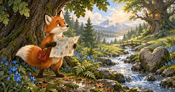 Ilustración de The Fox and the Map