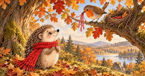 Ilustración de The Hedgehog and the Red Scarf